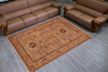 handmade Traditional Kafkaz Chobi Ziegler Gray Tan Hand Knotted RECTANGLE 100% WOOL area rug 10 x 14